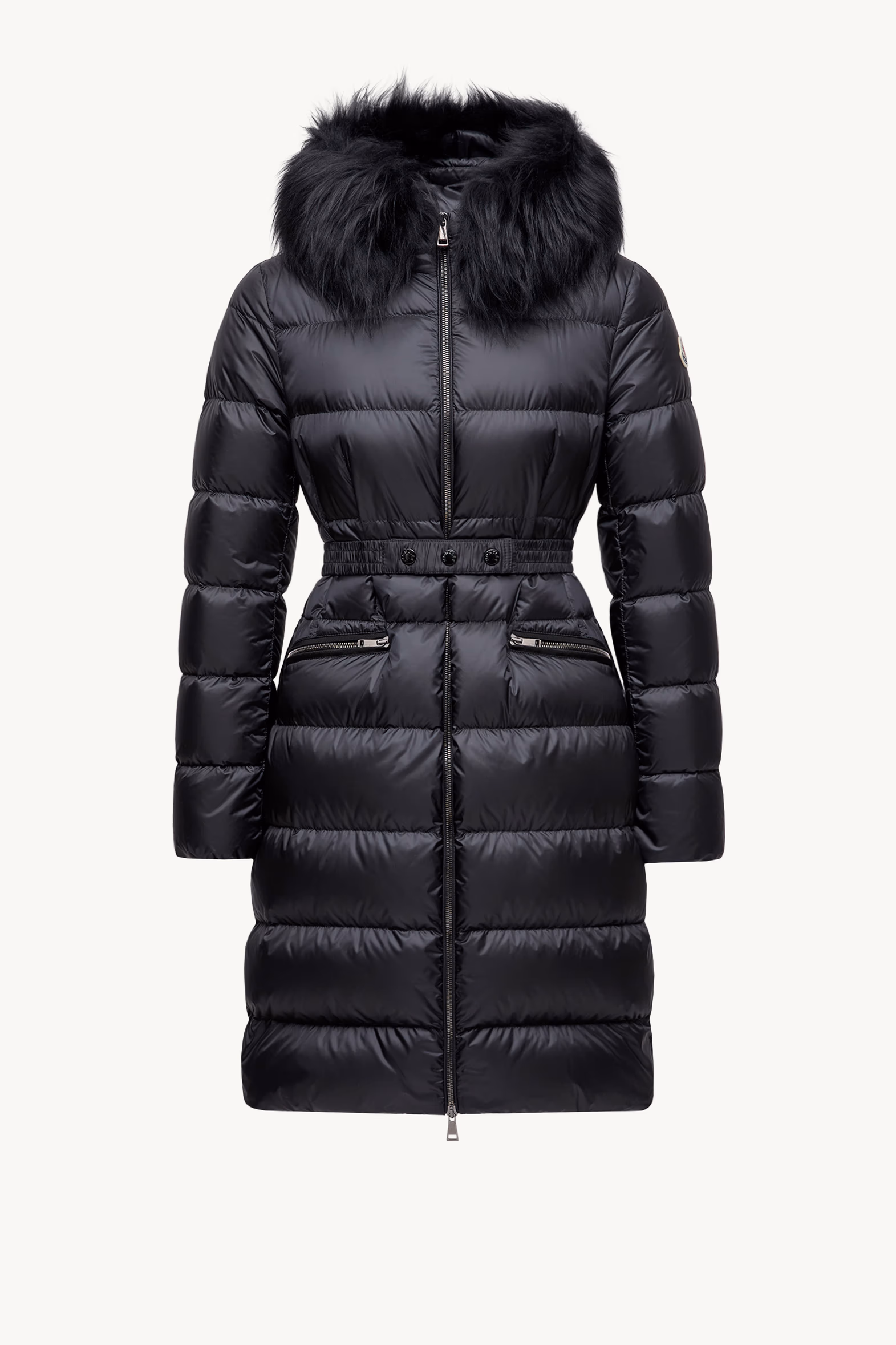 Doudoune longue à capuche bordée de shearling Boedic Femmes Noir Moncler 2